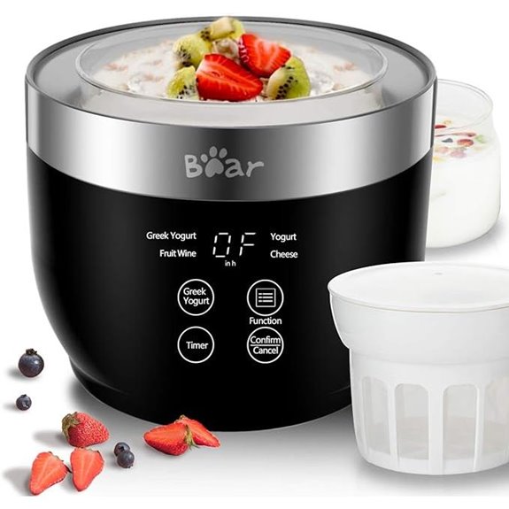 Bear Yogurt Maker with Strainer Timer and Jars