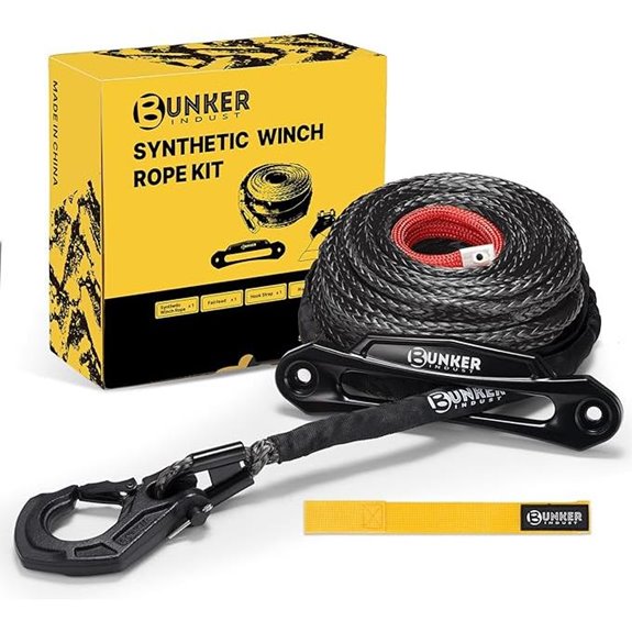 BUNKER INDUST Synthetic Winch Rope Kit (Black)