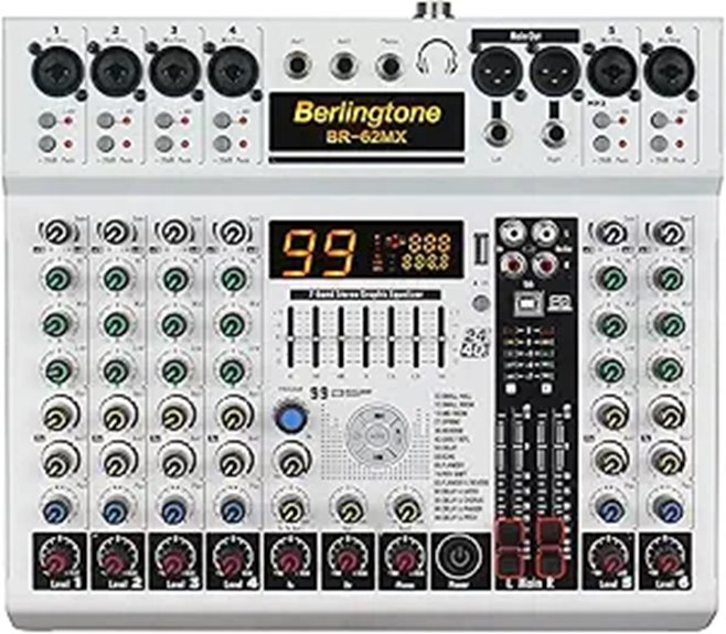 Berlingtone 6/8 Channel Audio Mixer with Bluetooth