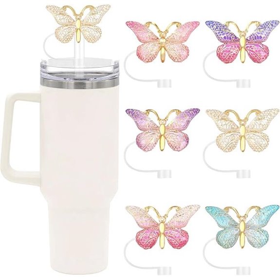 6PCS Butterfly Straw Cover Caps for Stanley Tumbler