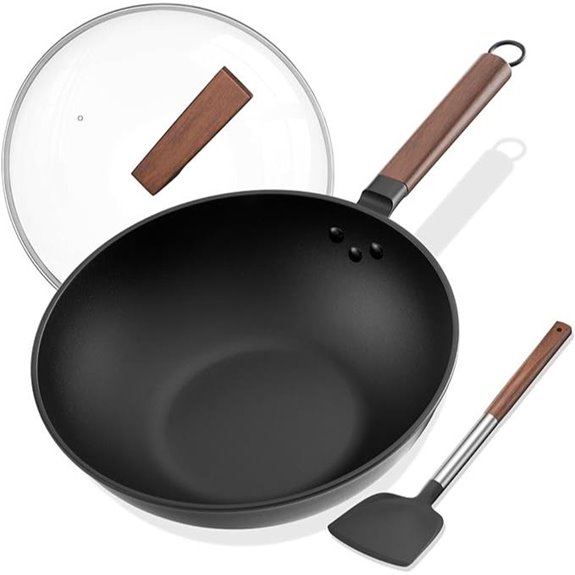 Carbon Steel Wok with Cover and Spatula