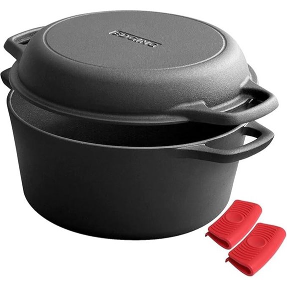 Cast Iron Dutch Oven & Skillet Set 5 Qt