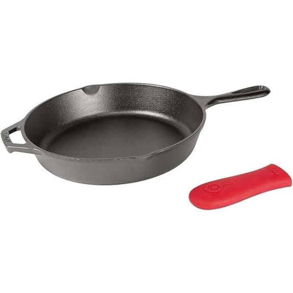 Lodge 12 Cast Iron Skillet with Silicone Handle