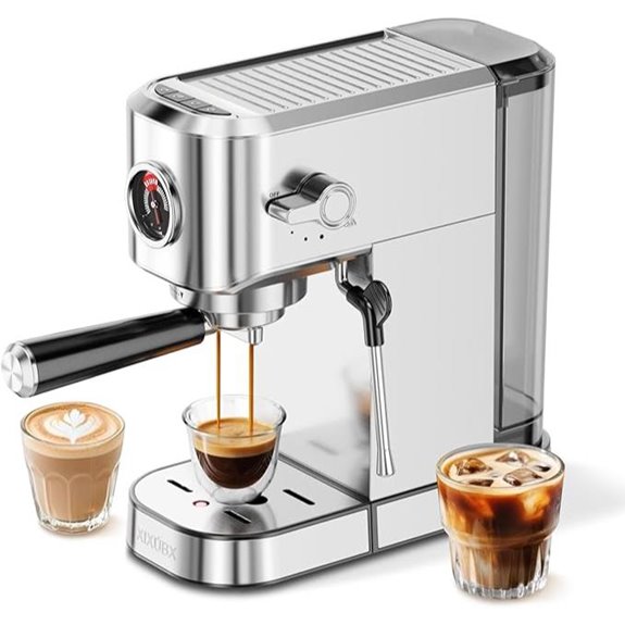 compact espresso machine with frother