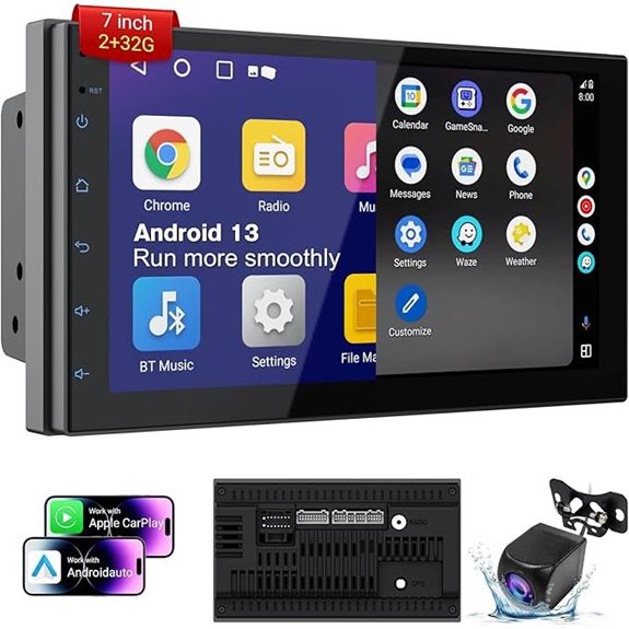 Double Din Car Stereo with 7 Touchscreen