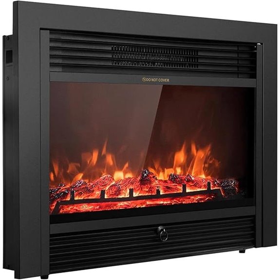 Giantex Electric Fireplace Insert with Remote and Flames