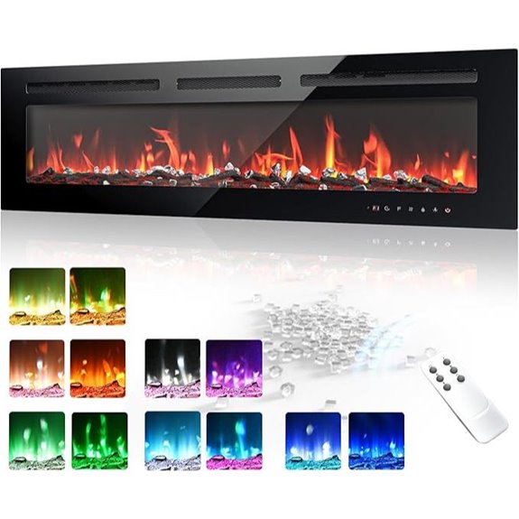 EUHOMY 50 Recessed Wall Electric Fireplace with Remote