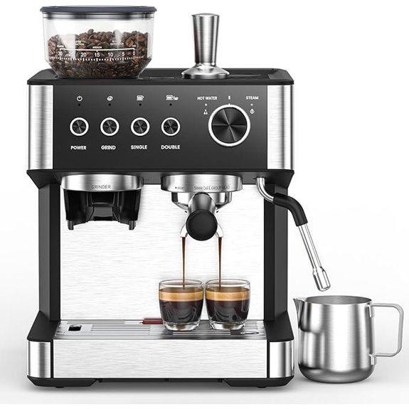 20-Bar Espresso Machine with Built-in Grinder and Milk Frother
