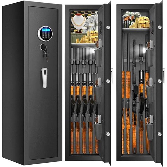 Fireproof Gun Safe with LCD Display and Pistol Pockets
