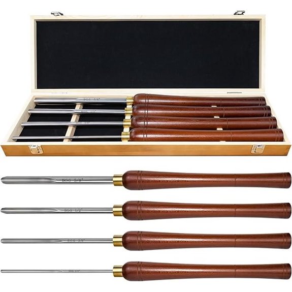 4-Piece HSS Bowl Gouge Lathe Chisel Set