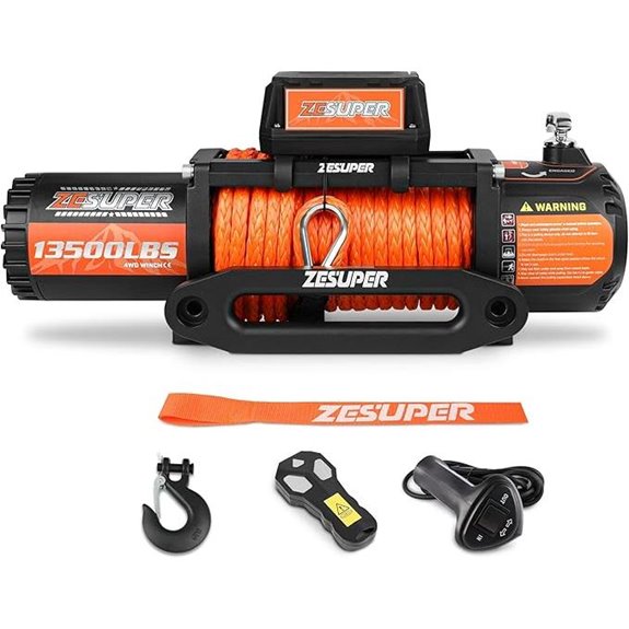 ZESUPER 13500 lb Waterproof Electric Winch with Remote