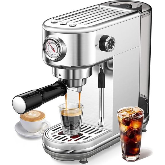 Espresso Machine with Milk Frother and 20 Bar Pressure