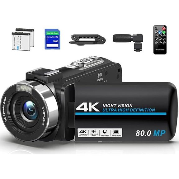 4K 80MP Vlogging Camera with Stabilizer and Accessories