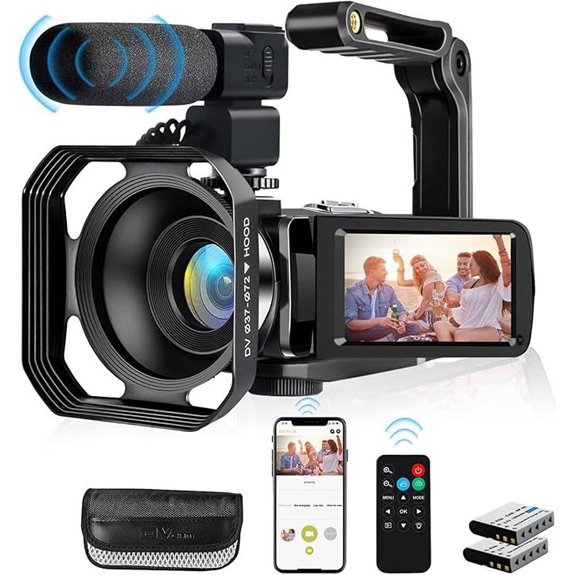 4K WiFi Vlogging Camera with 48MP Zoom Microphone