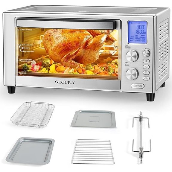 Secura 23 Qt Air Fryer Toaster Oven with 12 Functions