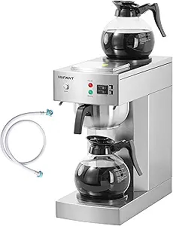 12-Cup Commercial Coffee Maker with Carafes and Warmers