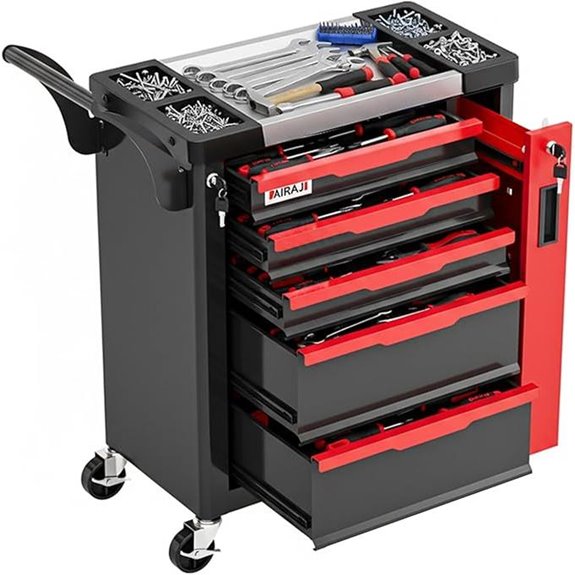 5-Drawer Rolling Tool Chest with Lockable Drawers