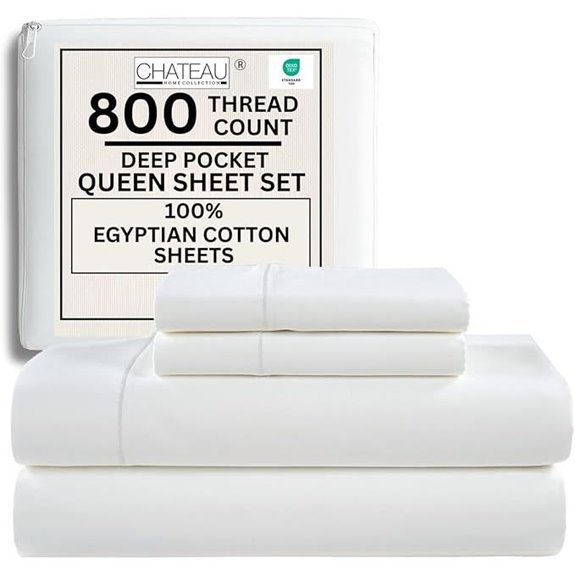 Egyptian Cotton Queen Sheet Set with Deep Pockets