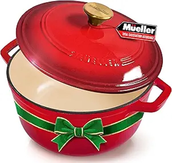Mueller 6qt Enameled Cast Iron Dutch Oven