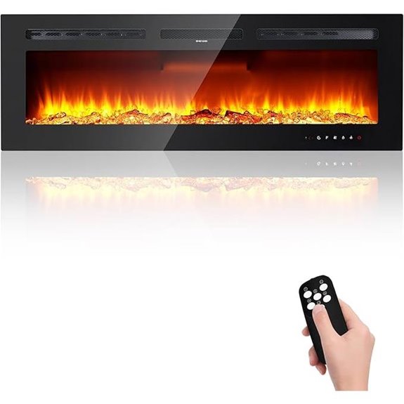 GarveeHome 50 Recessed Electric Fireplace with Remote