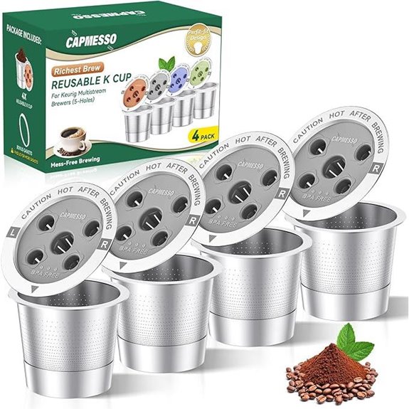 CAPMESSO Reusable K Cups for Keurig (4-Pack)