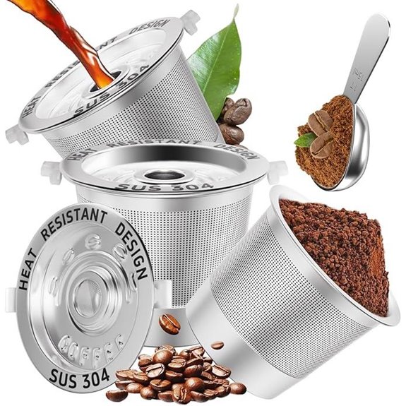 3 Pack Reusable Stainless Steel K Cups for Keurig