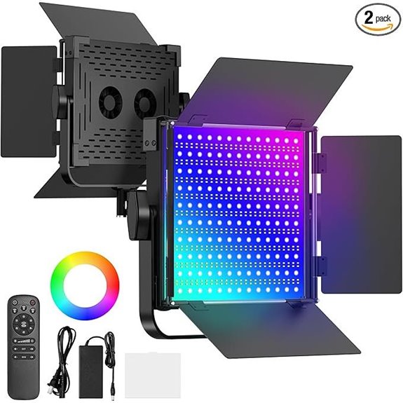 RGB Photography Lighting Kit with 50W Bi-Color LEDs
