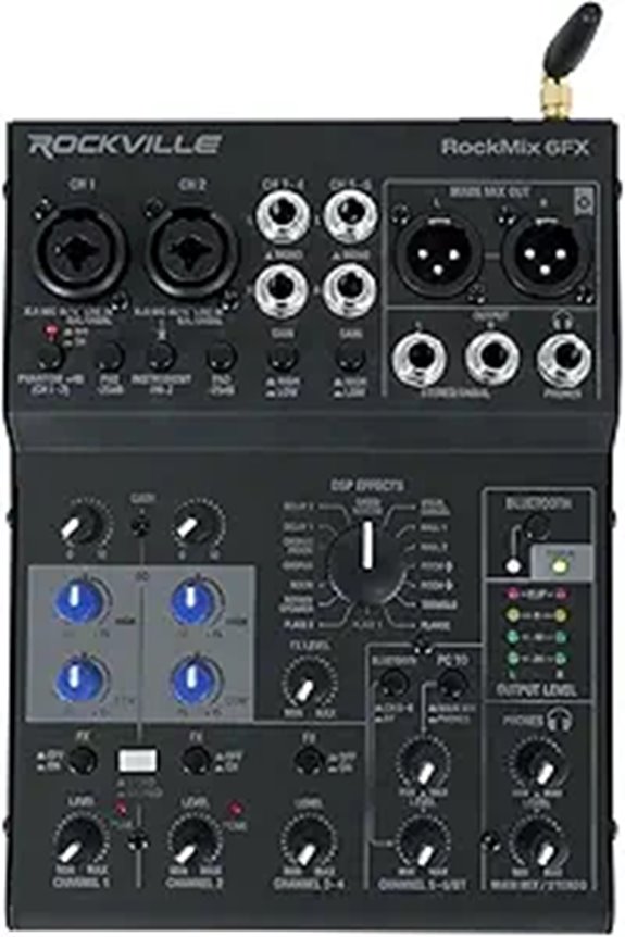 Rockville ROCKMIX 6FX 6-Channel Mixer with USB