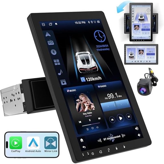 Rotatable 10.1 Touch Screen Car Stereo with GPS