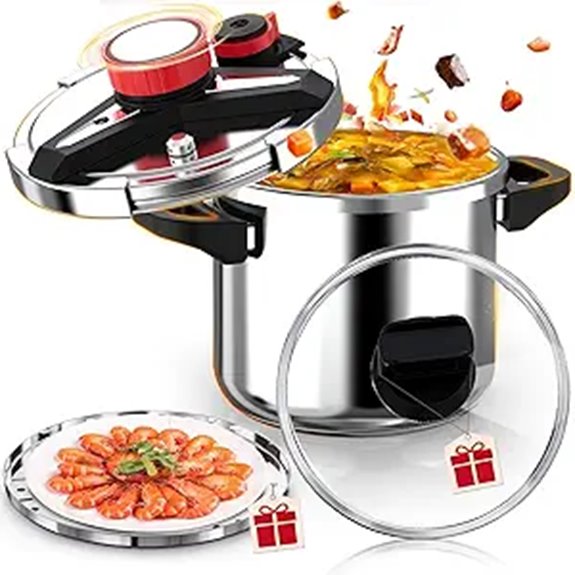 18/8 Stainless Steel 6 Quart Pressure Cooker