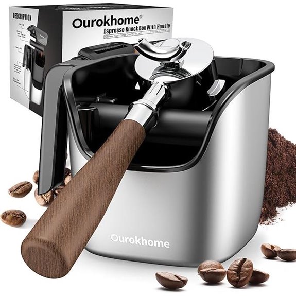 Ourokhome Knock Box for Espresso Grounds Stainless Steel