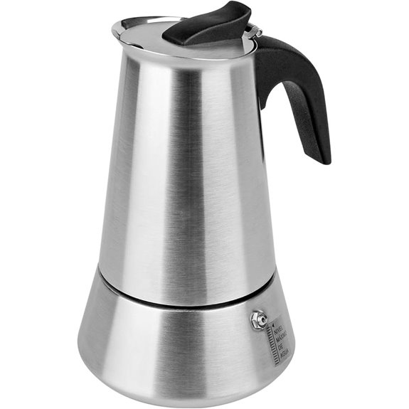 12-Cup Stainless Steel Espresso Maker for All Stovetops