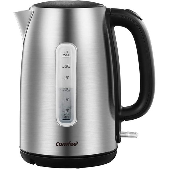 COMFEE Stainless Steel Electric Kettle 1.7L Fast Boil