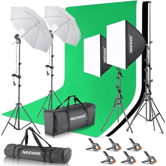 NEEWER Studio Lighting Kit with Backdrops
