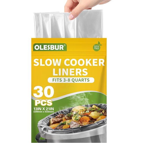 30 Count Slow Cooker Liners for 3-8 Quart Crockpots