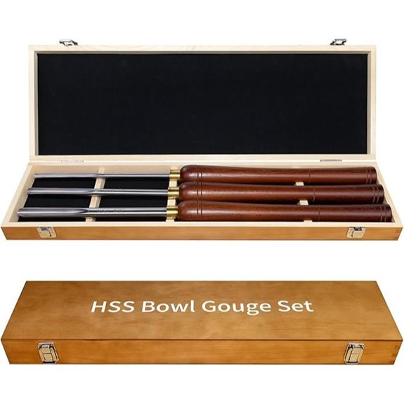 HSS Bowl Gouge Set with Wooden Box (3 pcs)