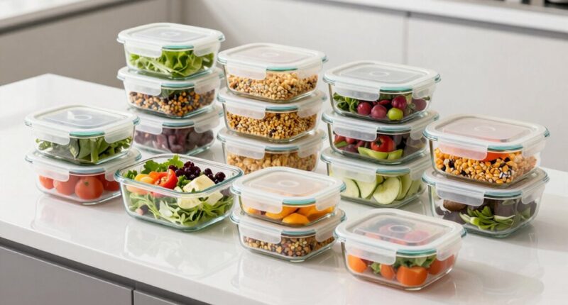 top glass meal storage