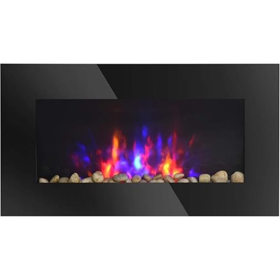HOMCOM Electric Wall-Mounted Fireplace with Remote
