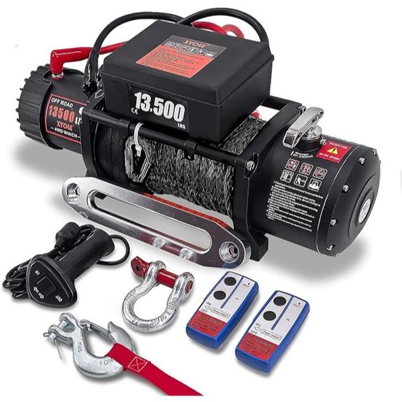 12V Waterproof Electric Winch with Remote and Synthetic Rope
