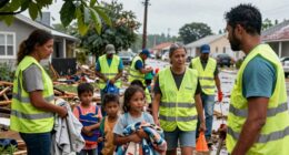 people helping after storms