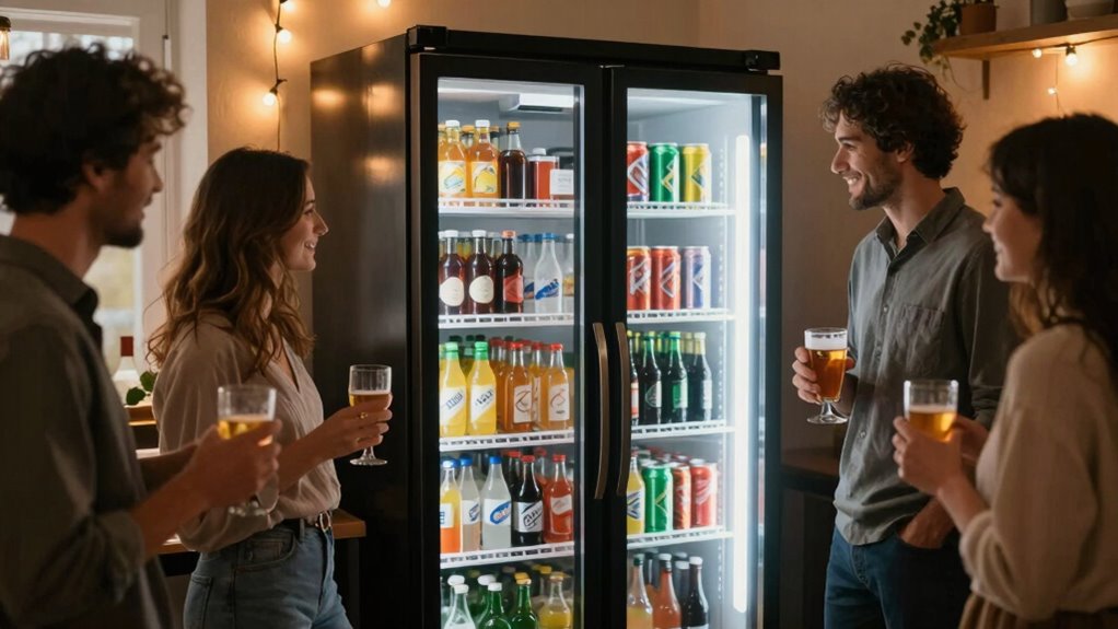 perfectly chilled organized beverages