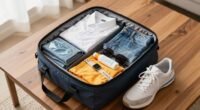 prepared weekend bag setup
