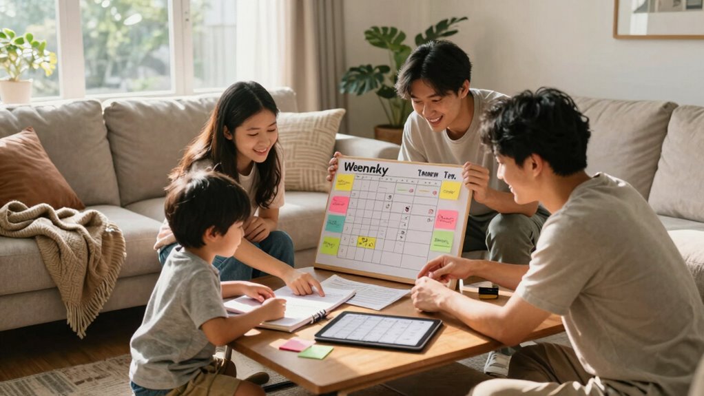 weekly family organization routine