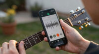 Guitar tuner that uses phone accelerometer