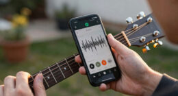 Guitar tuner that uses phone accelerometer